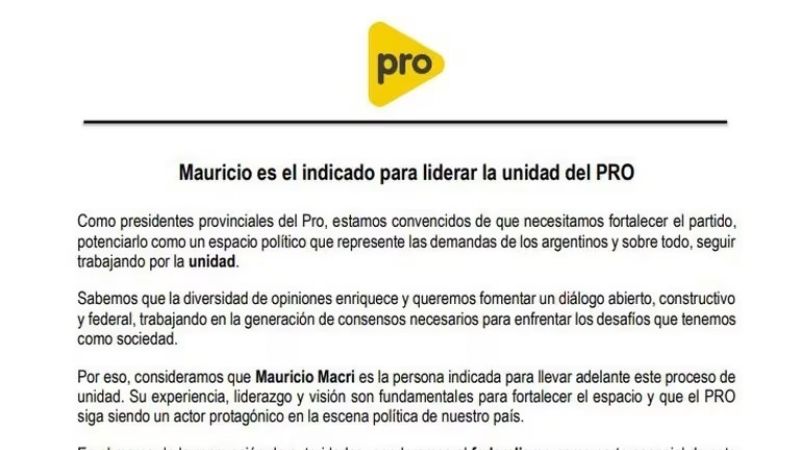 Molina en “operativo clamor” por Macri