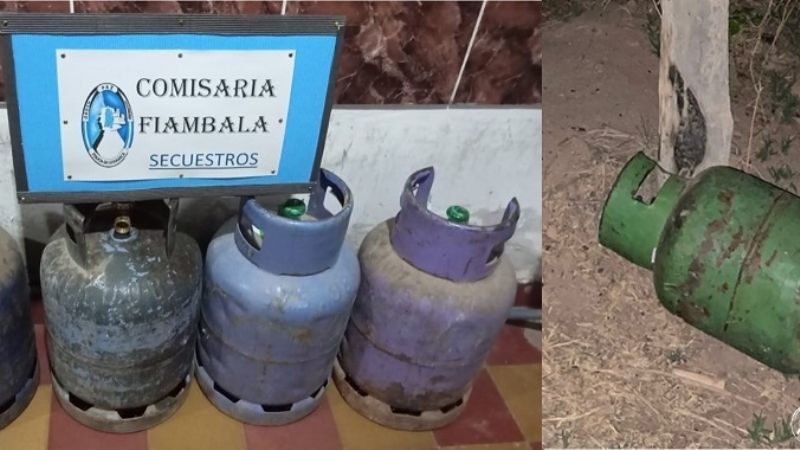 Recuperan cinco garrafas de gas sustraídas