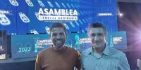ROBERTO CHACÓN Y SILVIO IRAMAÍN en la Asamblea de la AFA, este jueves 17, en Ezeiza.