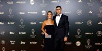 Rodri junto a su pareja Laura en la ceremonia del Balón de Oro. 