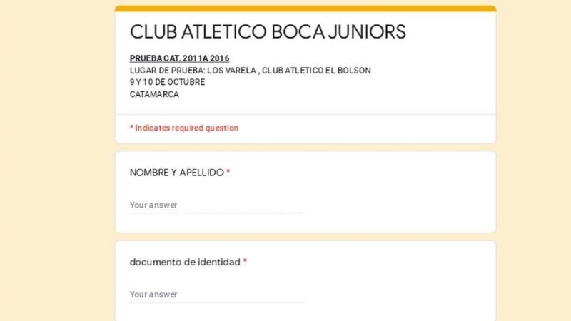 Boca probará juveniles en El Bolsón, Ambato