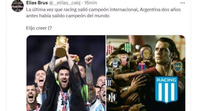 El festejo de Racing en las redes sociales