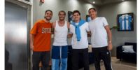 DE NUEVO EN CASA. Los jugadores argentinos disfrutando de la concentración en Ezeiza.