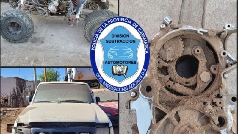 La policía se llevó un cuatriciclo, una camioneta y un motor