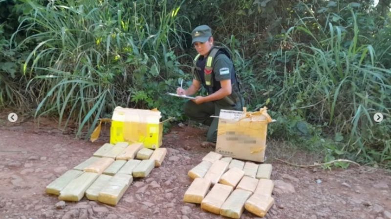 Gendarmería descubrió abandonada más de 320 kilos de marihuana