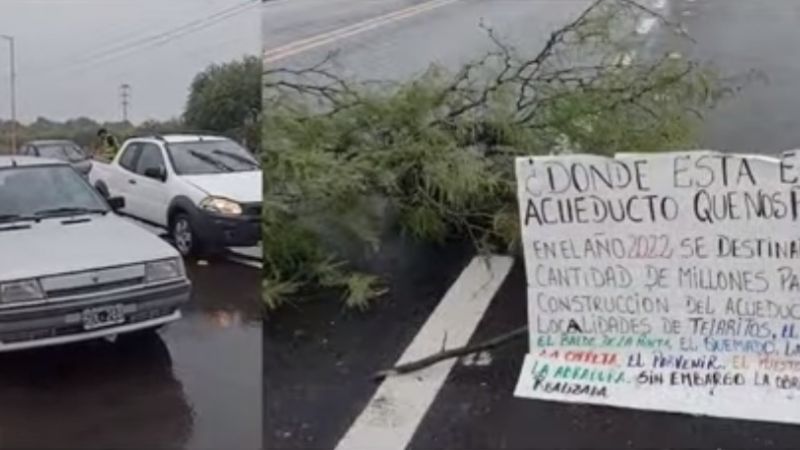 Tránsito complicado: piquete de vecinos en la Ruta Nacional 60