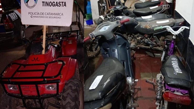 En el interior arrestan a una persona, demoran a un adolescente y secuestran varios vehículos