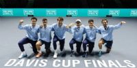 Guillermo Coria y los tenistas del equipo argentino de la Copa Davis.
