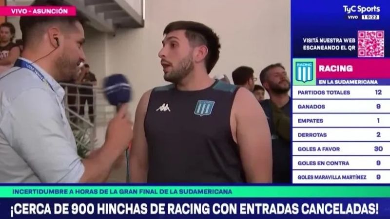 900 hinchas de Racing con entradas canceladas