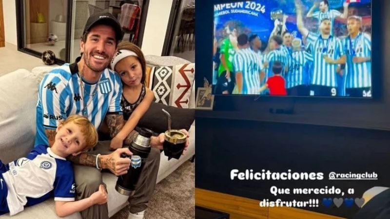 De Paul celebró el título de Racing en la Sudamericana