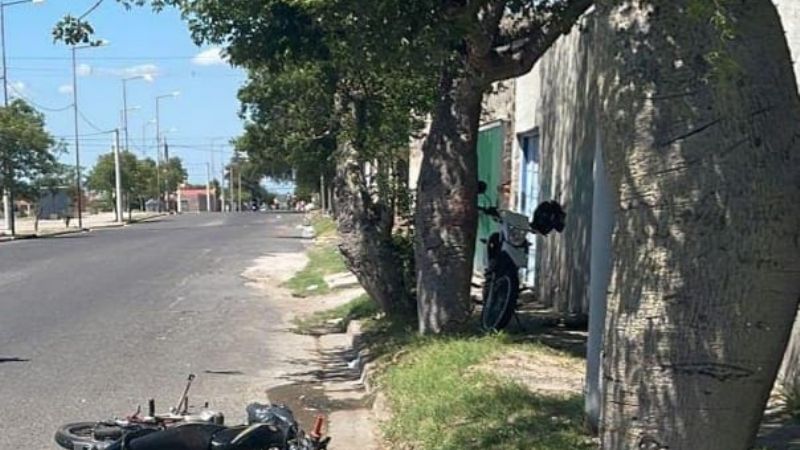 Motociclista chocó contra un árbol