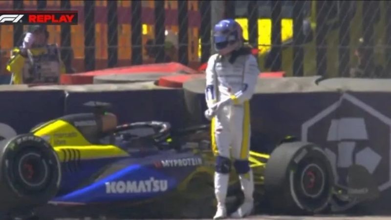 Colapinto chocó, pero igual larga hoy en Interlagos