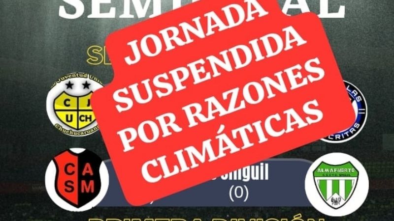 Por la lluvia se suspendió en Los Varela