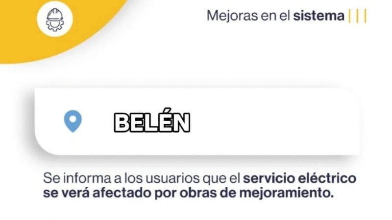 Atención: 3 cortes de energía programados