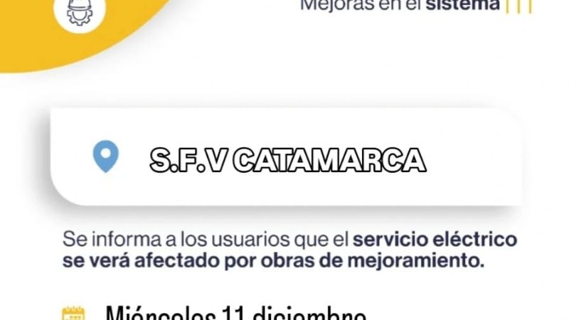 Atención: 3 cortes de energía programados
