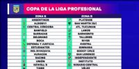 LAS DOS ZONAS en que quedó diisida la Copa de la Liga Profesional 2025.