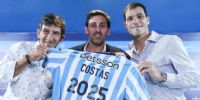 GUSTAVO COSTAS Costas renovó contrato con Racing, y lo anunció con Diego Milito y Sebastián Saja.