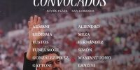 LA LISTA de concentrados de River para el clásico con San Lorenzo, de este miércoles, en el Monumental. 