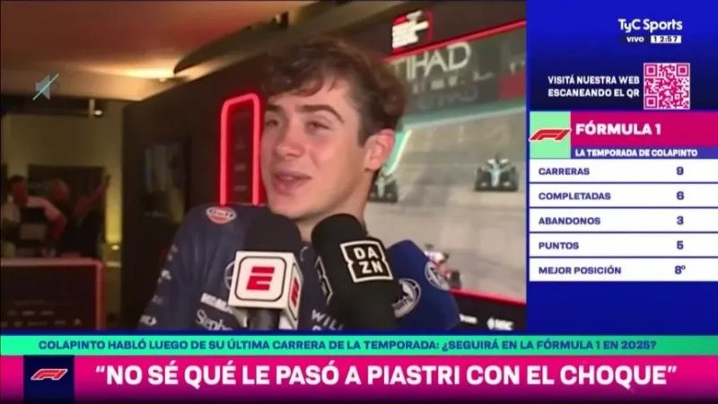 Colapinto y las ganas de "volver más fuerte"