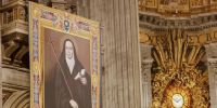 IMAGEN de Mama Antula en el Vaticano, donde fue hoy fue consagrada como la primera argentina santa.