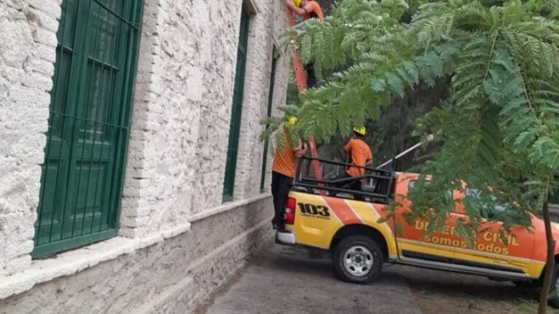 El viento causó daños en la Casa de la Cultura FME