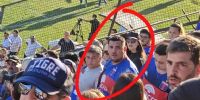 AXEL IVÁN GENES en la tribuna de Tigre, donde fue aprehendido; ahora será expulsado del club.