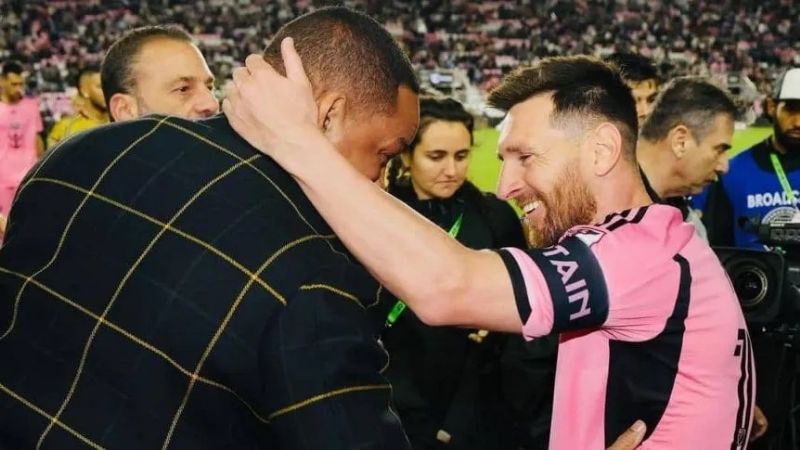 Will Smith enloquecido con el saludo de Messi