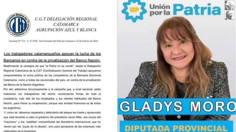 Adhieren a la lucha contra la privatización del Banco Nación