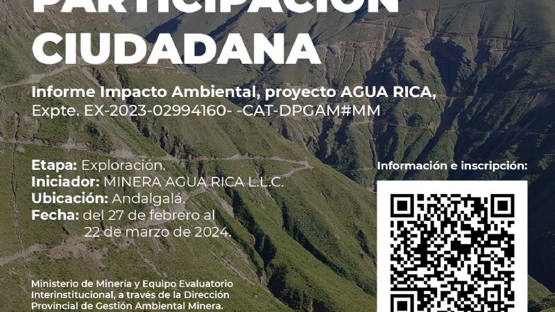 Sin consenso social, Minería abrió el proceso de participación ciudadana para Agua Rica