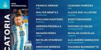 Lista de los jugadores convocados de la Selección Argentina vs. El Salvador y Costa Rica.