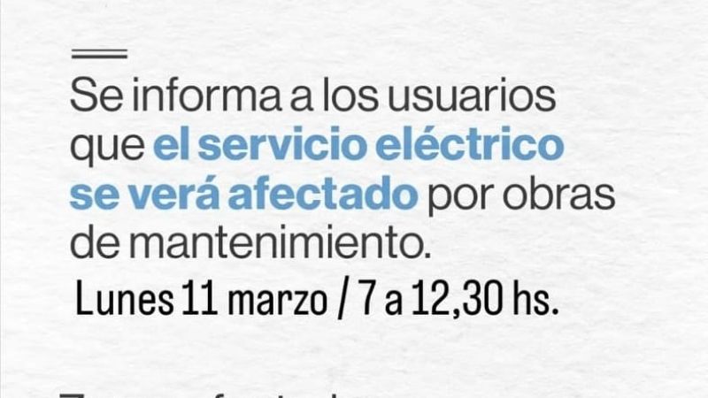 Corte de energía para Valle Viejo