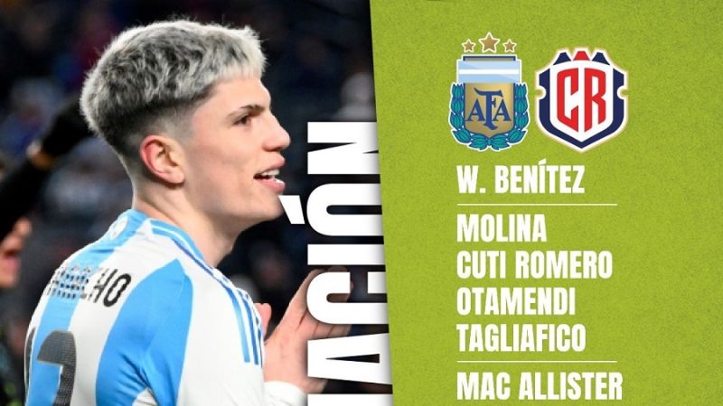 Benítez y Garnacho, desde el arranque, ante Costa Rica