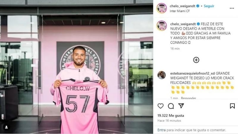 Weigandt fue presentado en Inter Miami