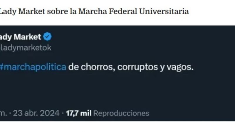 "Chorros, corruptos y vagos": el posteo que compartió Milei en medio de la marcha