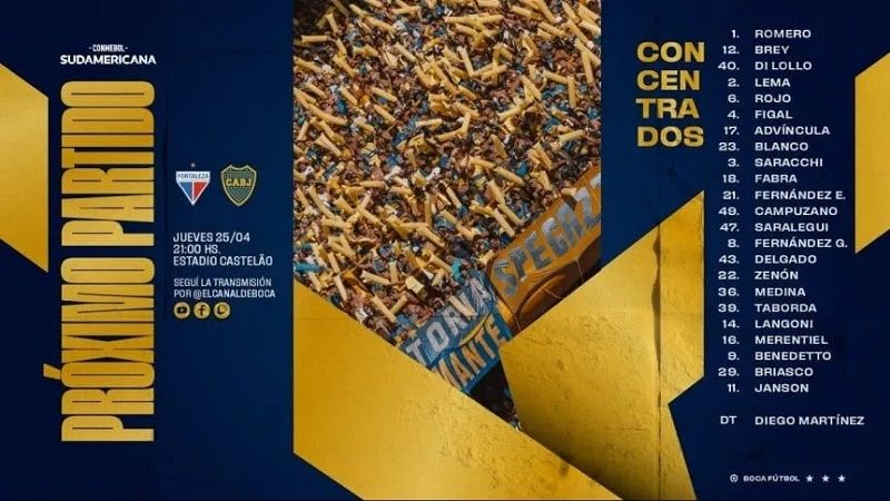 Cavani no estará en Boca frente a Fortaleza
