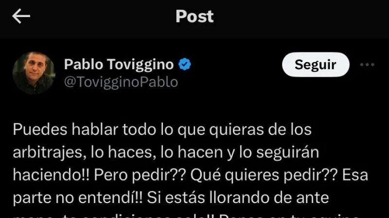 Sin tregua en la pelea de Verón con Toviggino