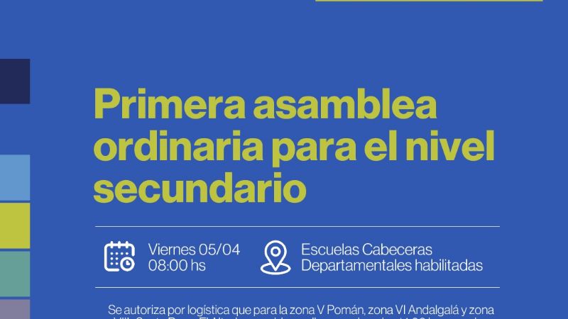 Primera asamblea ordinaria para el nivel secundario