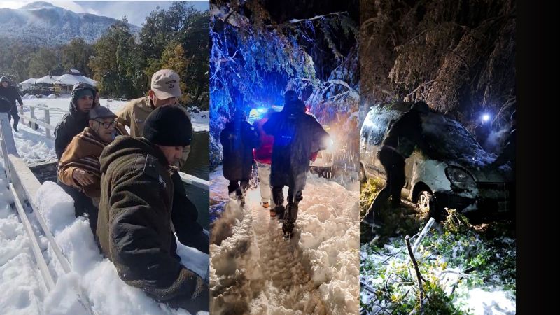Videos conmovedores: Rescataron a más de 20 personas atrapadas en la nieve
