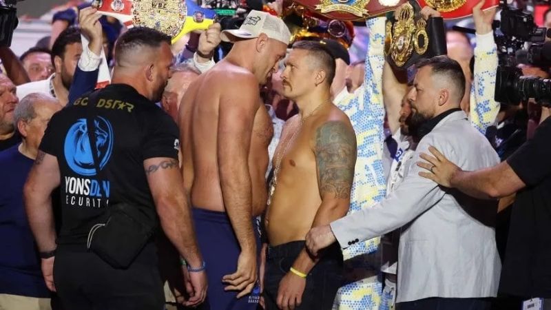 Tenso pesaje de Tyson Fury y Oleksandr Usyk