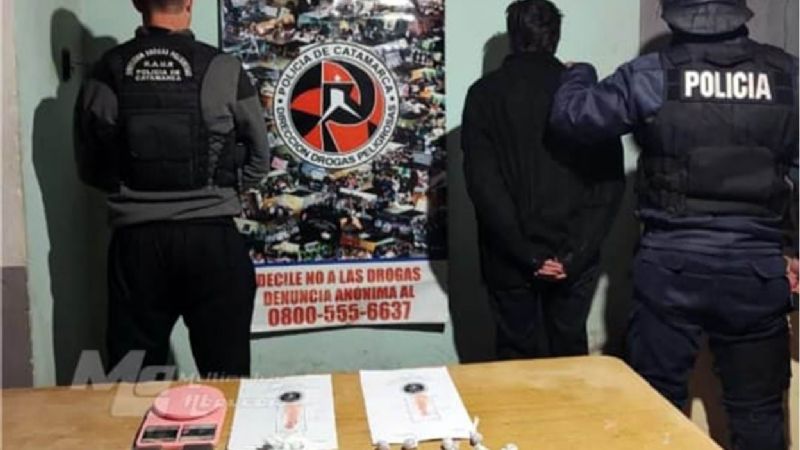 Tinogasta: dos detenidos, drogas y un auto secuestrado
