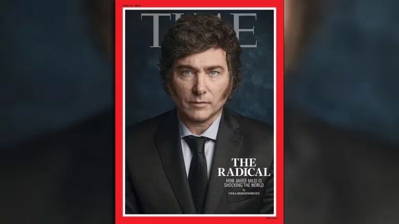 El presidente Milei en la tapa de la revista Time