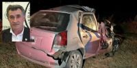EL DIRIGENTE AGROPECUARIO, Carlos Achetoni y el vehículo en el que se accidente esta madrugada.