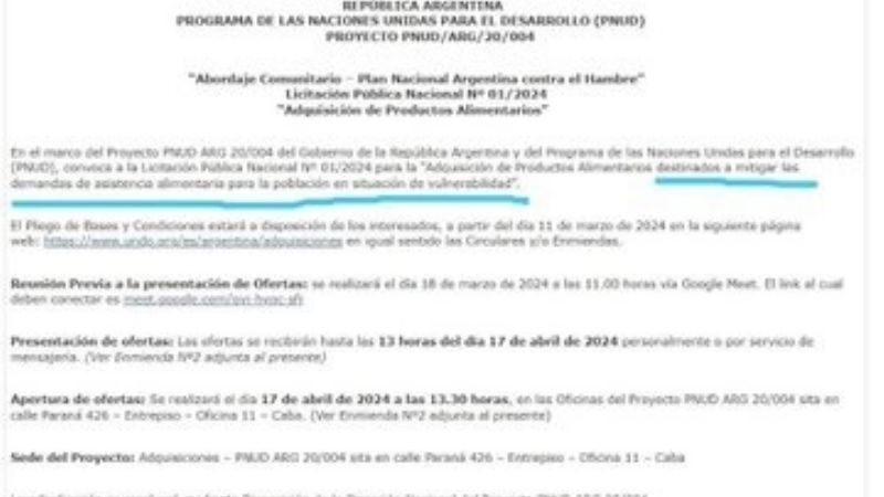 "Los alimentos son para los comedores"