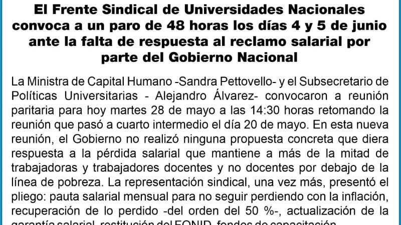 Convocan a otro paro universitario: de 48 horas