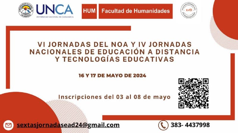 VI Jornadas del NOA y IV Jornadas Nacionales de Educación a Distancia y Tecnologías Educativas