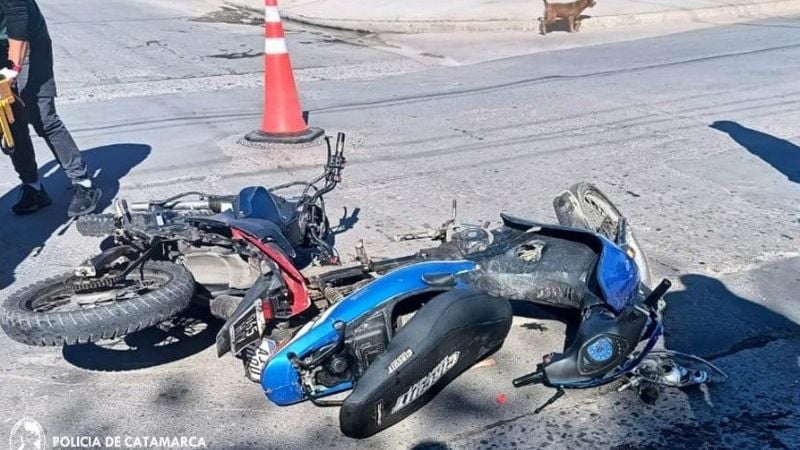 Chocaron dos motos en Valle Viejo