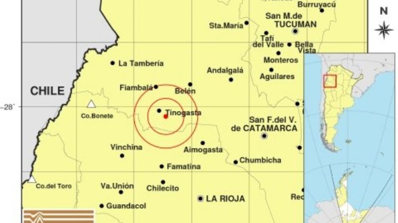 Temblor cerca de Tinogasta