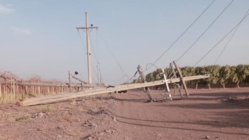El Zonda también afectó líneas en Tinogasta