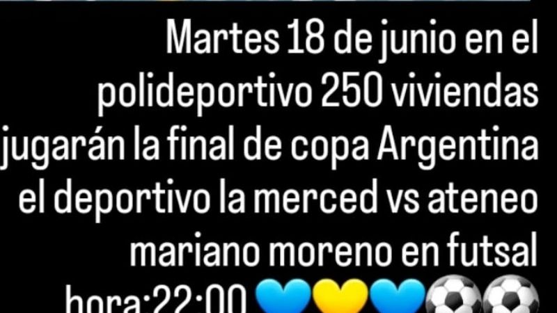 Ateneo-La Merced en la final de Copa Argentina