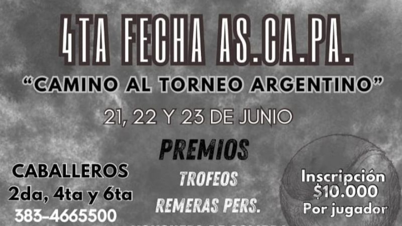 El Padel por la 4ta. fecha de la Asociación Catamarqueña